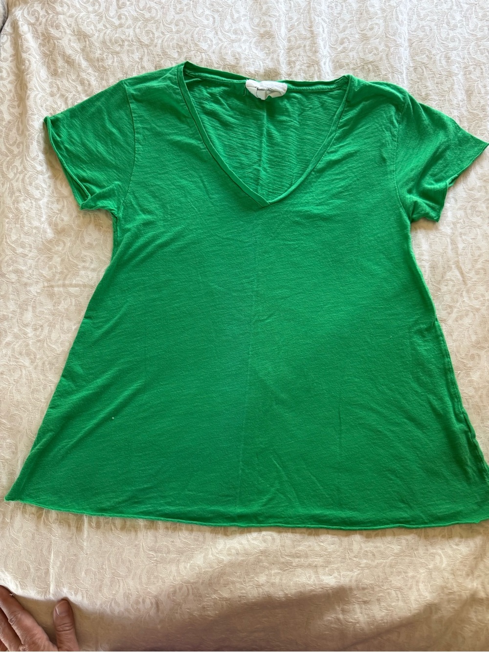 American Vintage Kelly Green V-Neck Short Sleeve Top - Green Size M